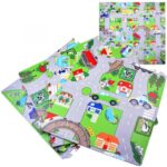 Covor joaca copii Oraselul cu sosele Puzzle burete Trafic 120x120cm