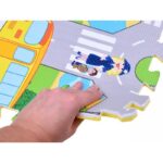 Covor joaca copii Oraselul cu sosele Puzzle burete Trafic 120x120cm