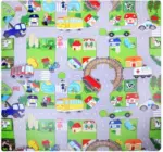 Covor joaca copii Oraselul cu sosele Puzzle burete Trafic 120x120cm