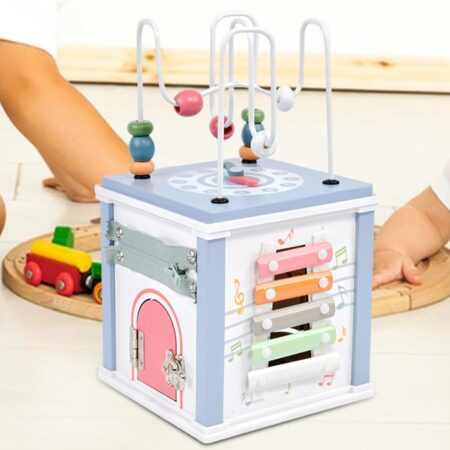 Cub Activitati Montessori 8in1 Incuietori Xilofon Sortare forme lemn