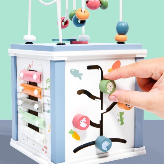 Cub Activitati Montessori 8in1 Incuietori Xilofon Sortare forme lemn