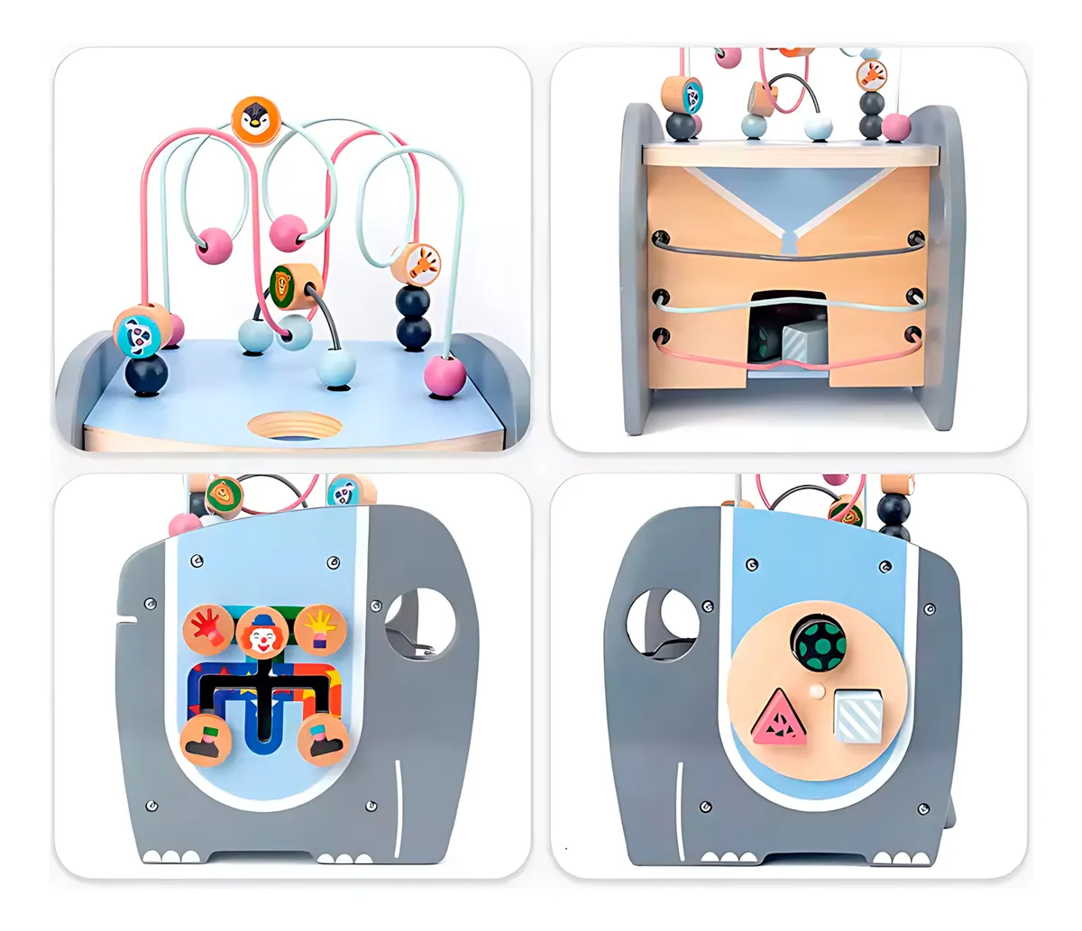 Cub Montessori 5in1 Elefantul cu activitati motrice si Sortare