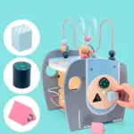 Cub Montessori 5in1 Elefantul cu activitati motrice si Sortare