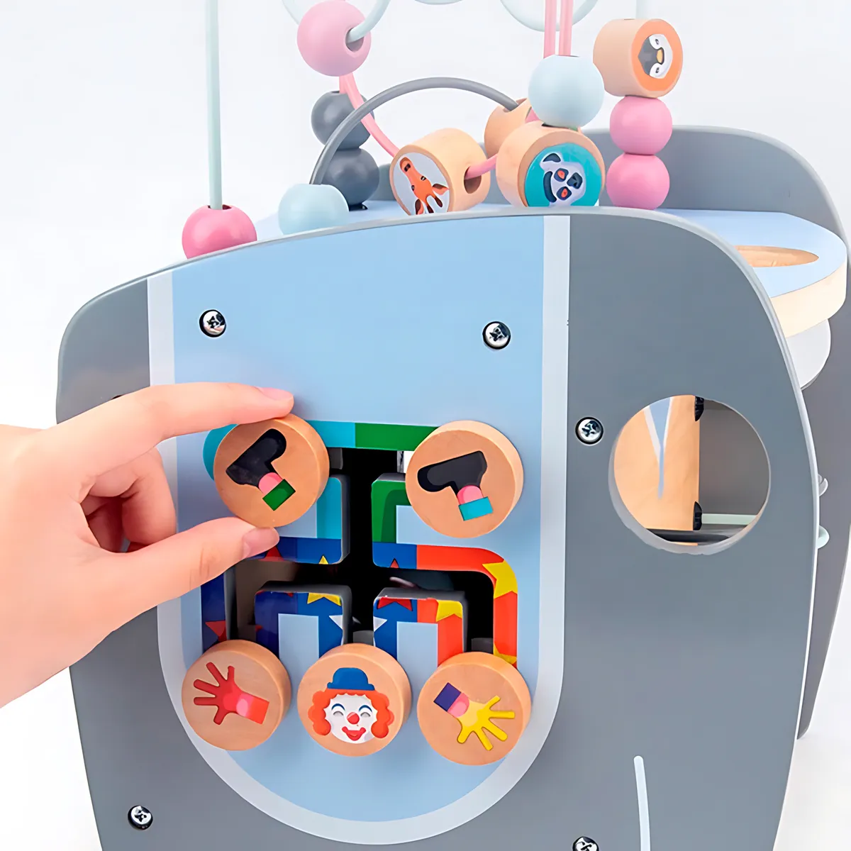 Cub Montessori 5in1 Elefantul cu activitati motrice si Sortare