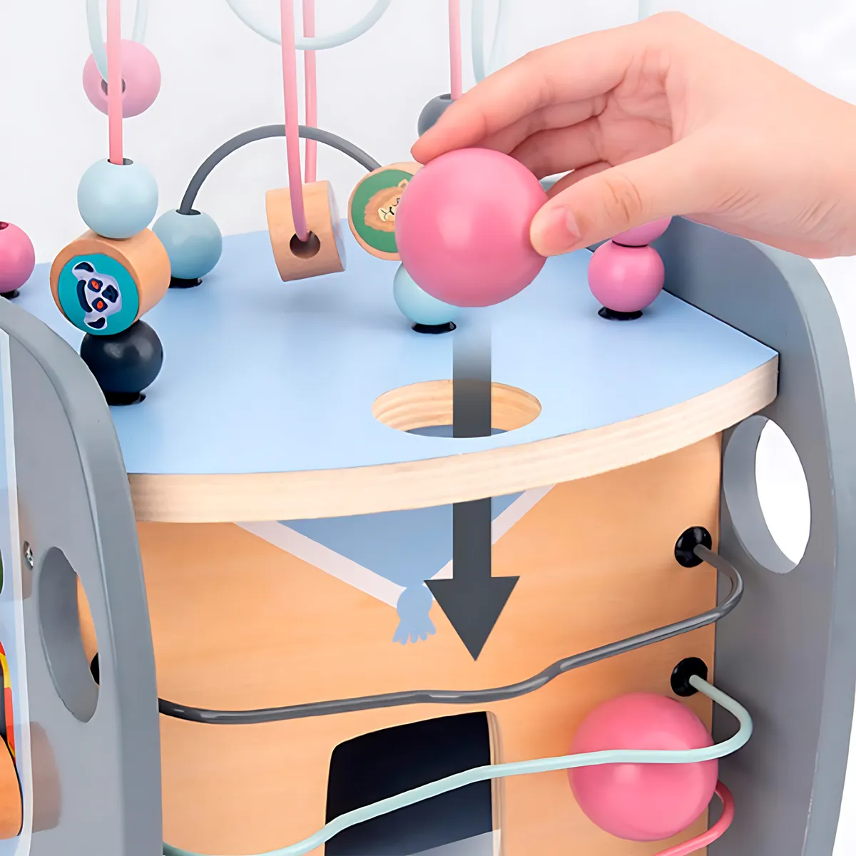 Cub Montessori 5in1 Elefantul cu activitati motrice si Sortare