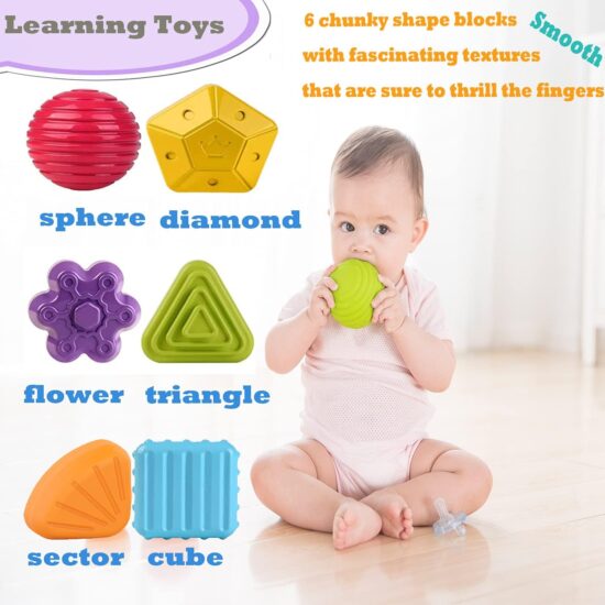 Cub bebe Montessori Sortare forme geometrice cu benzi elastice