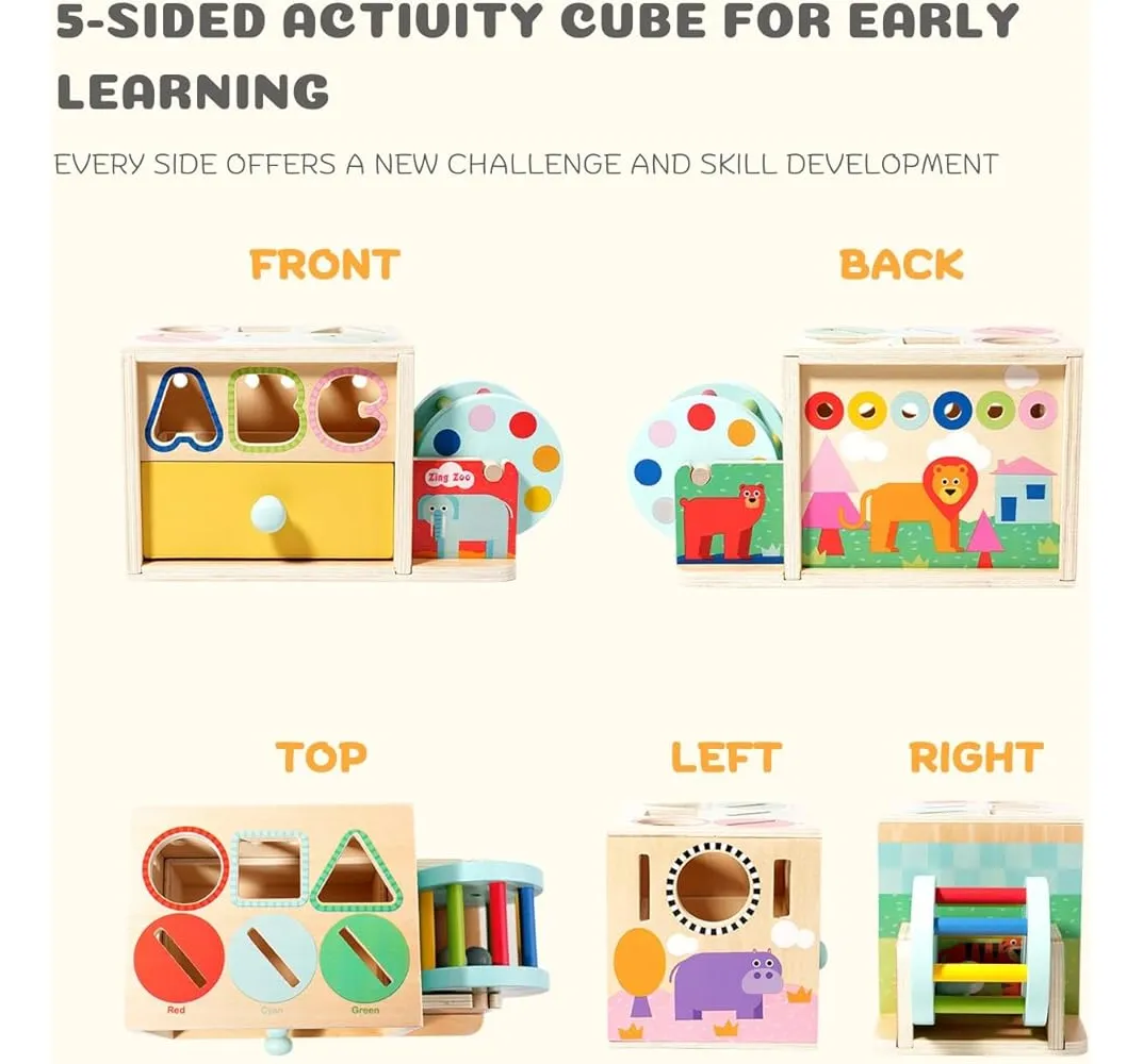 Cutia permanentei cu sertare Cilinru Joc Montessori forme si culori