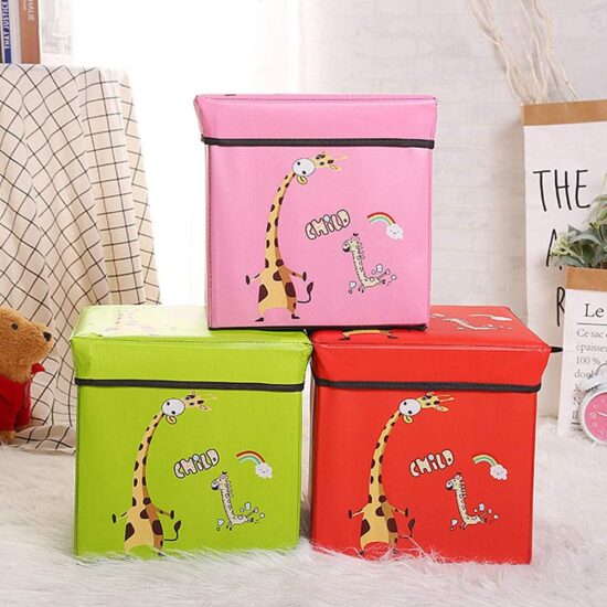Cutie pentru depozitare Girafa pliabila cu capac si desene