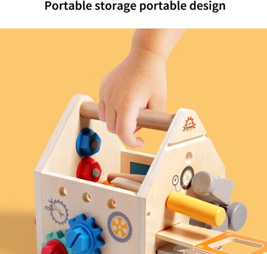 Joc Montessori lemn Casuta cu unelte Suruburi Incuie Descuie