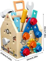 Joc Montessori lemn Casuta cu unelte Suruburi Incuie Descuie