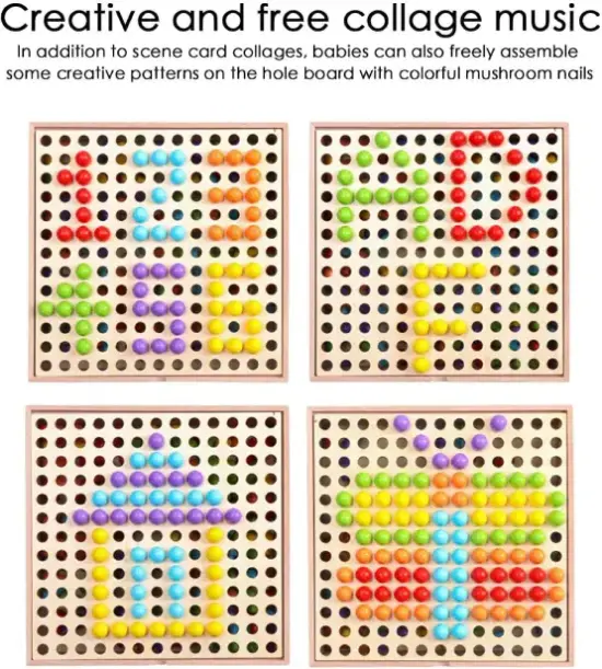 Joc creativ Animale Mozaic Genius cu butoni colorati si Planse