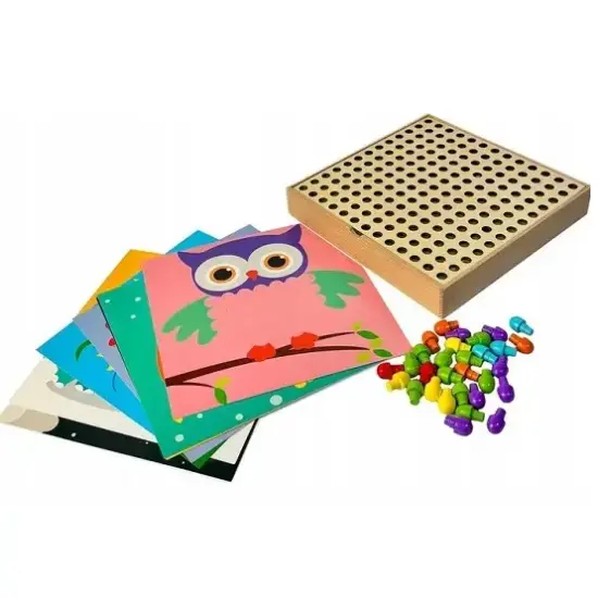 Joc creativ Animale Mozaic Genius cu butoni colorati si Planse