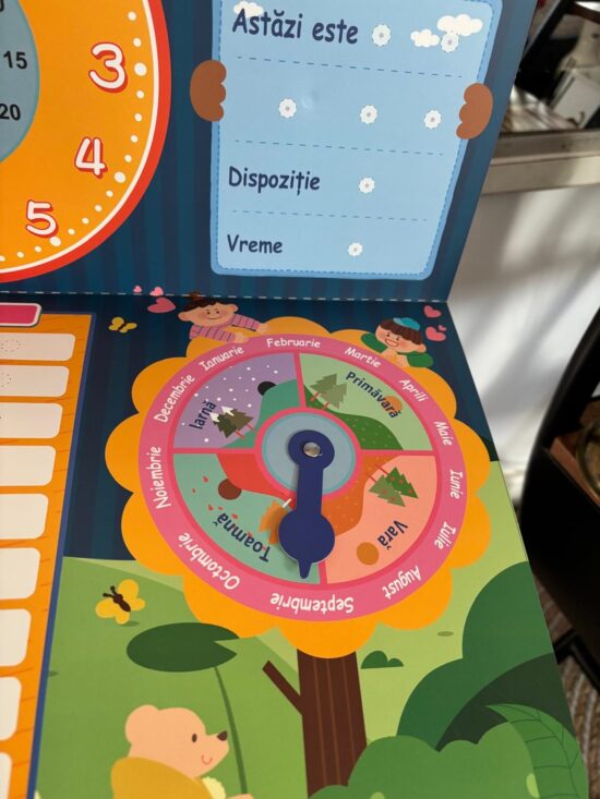 Joc educativ Calendar in Limba romana cu Ceas Anotimpurile Zilele