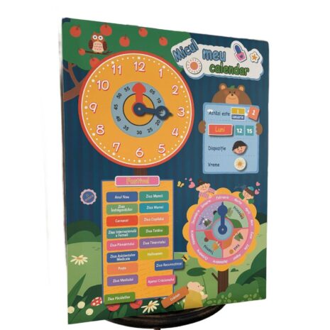 Joc educativ Calendar in Limba romana cu Ceas Anotimpurile Zilele