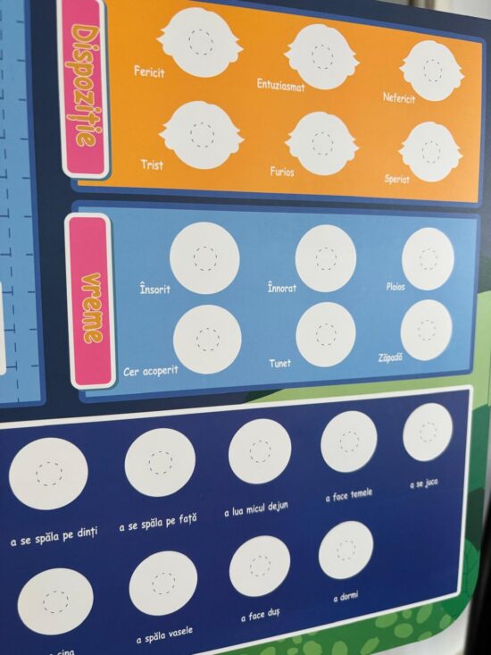 Joc educativ Calendar in Limba romana cu Ceas Anotimpurile Zilele