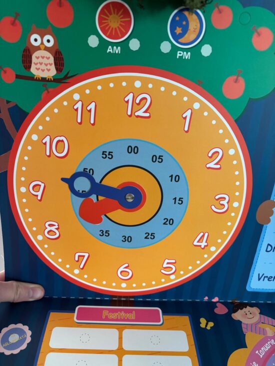 Joc educativ Calendar in Limba romana cu Ceas Anotimpurile Zilele