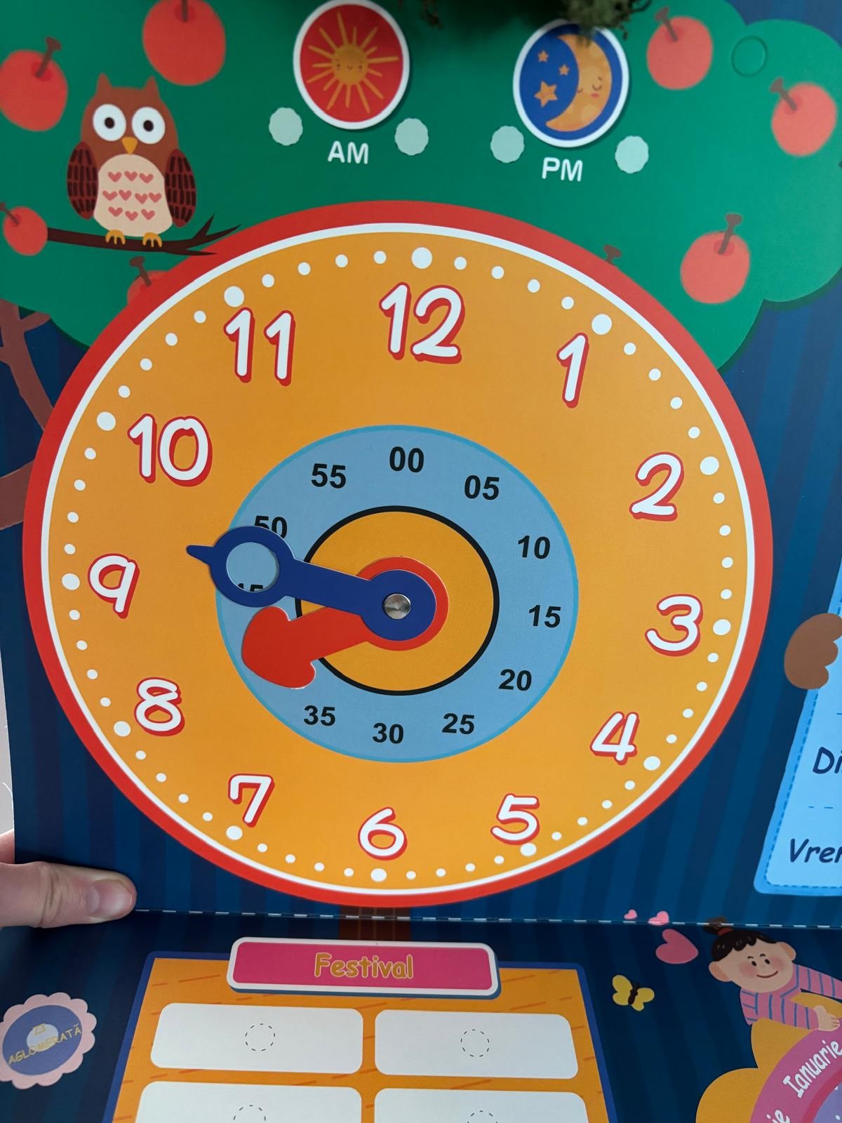 Joc educativ Calendar in Limba romana cu Ceas Anotimpurile Zilele