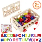 Joc educativ Cutia de tras cu forme Alfabetul de la A la Z colorat