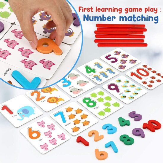 Joc educativ cu betisoare Numarare si calcul matematic cu Carduri