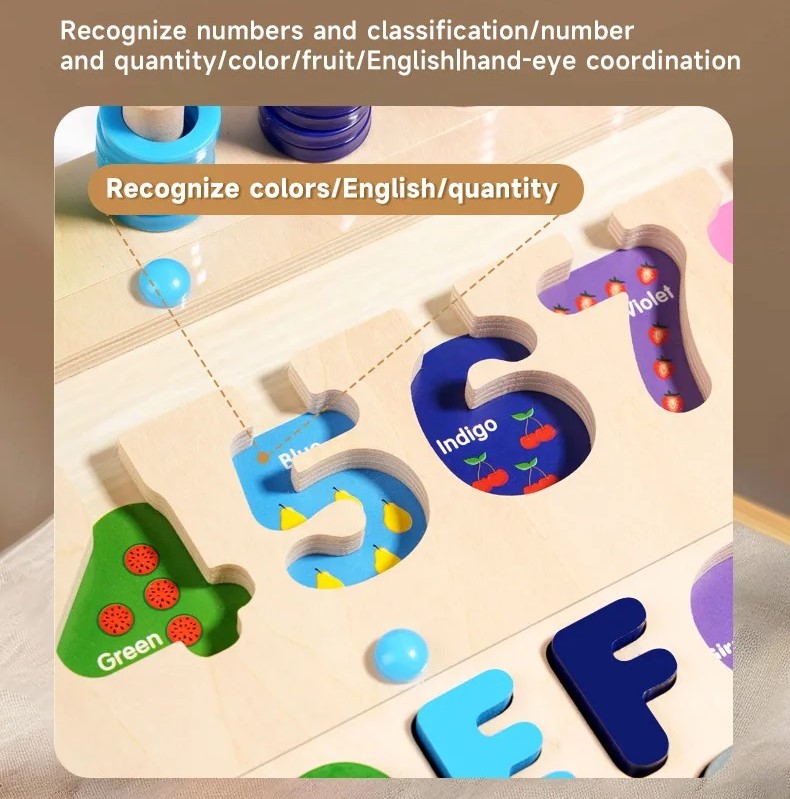 Joc logaritmic educativ Asocieri Culori Litere Alfabet si Cifre