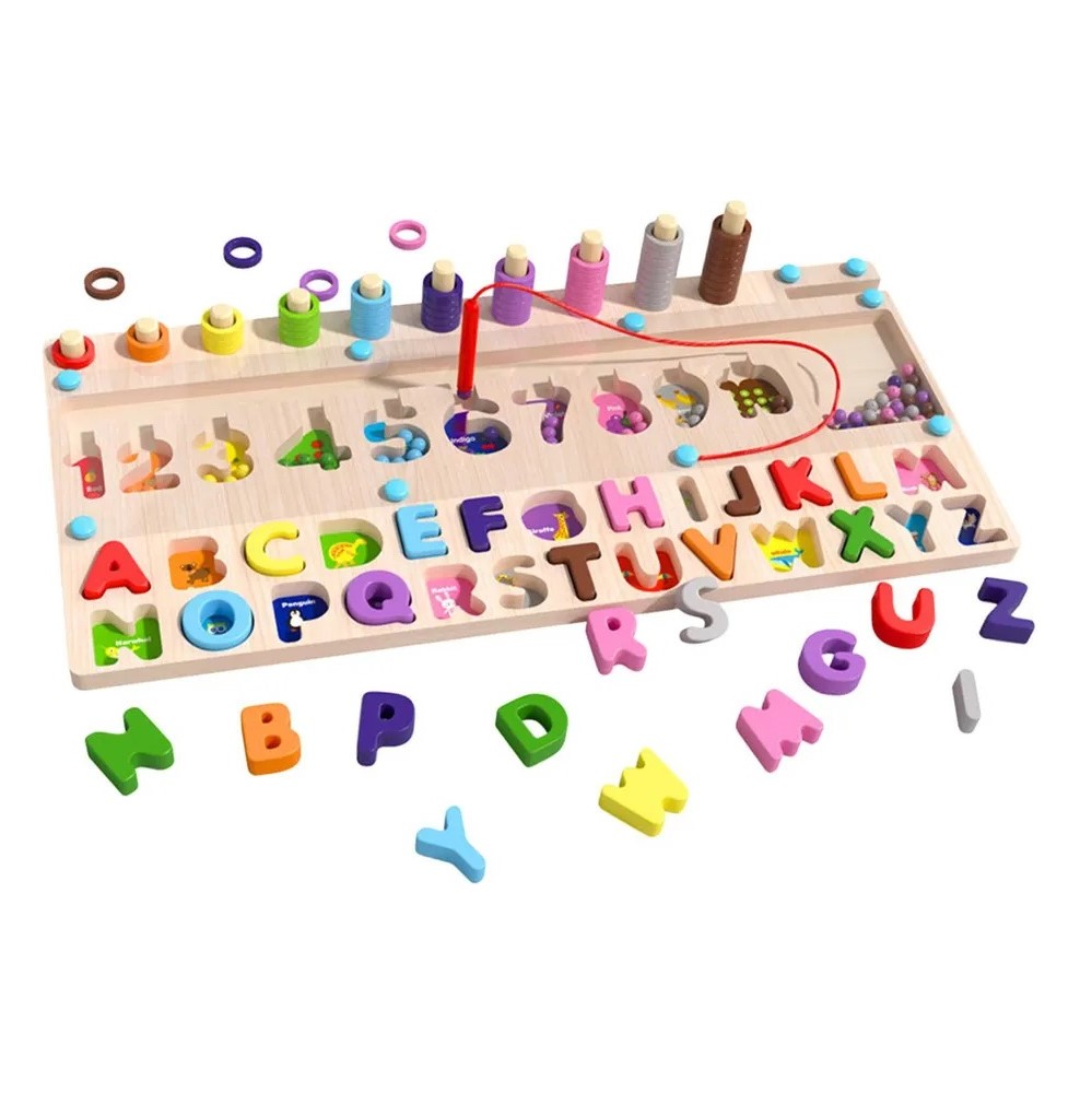 Joc logaritmic educativ Asocieri Culori Litere Alfabet si Cifre