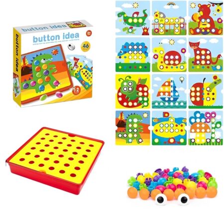 Joc mozaic Dinozaur cu 46 butoni puzzle 12 planse Genius Art