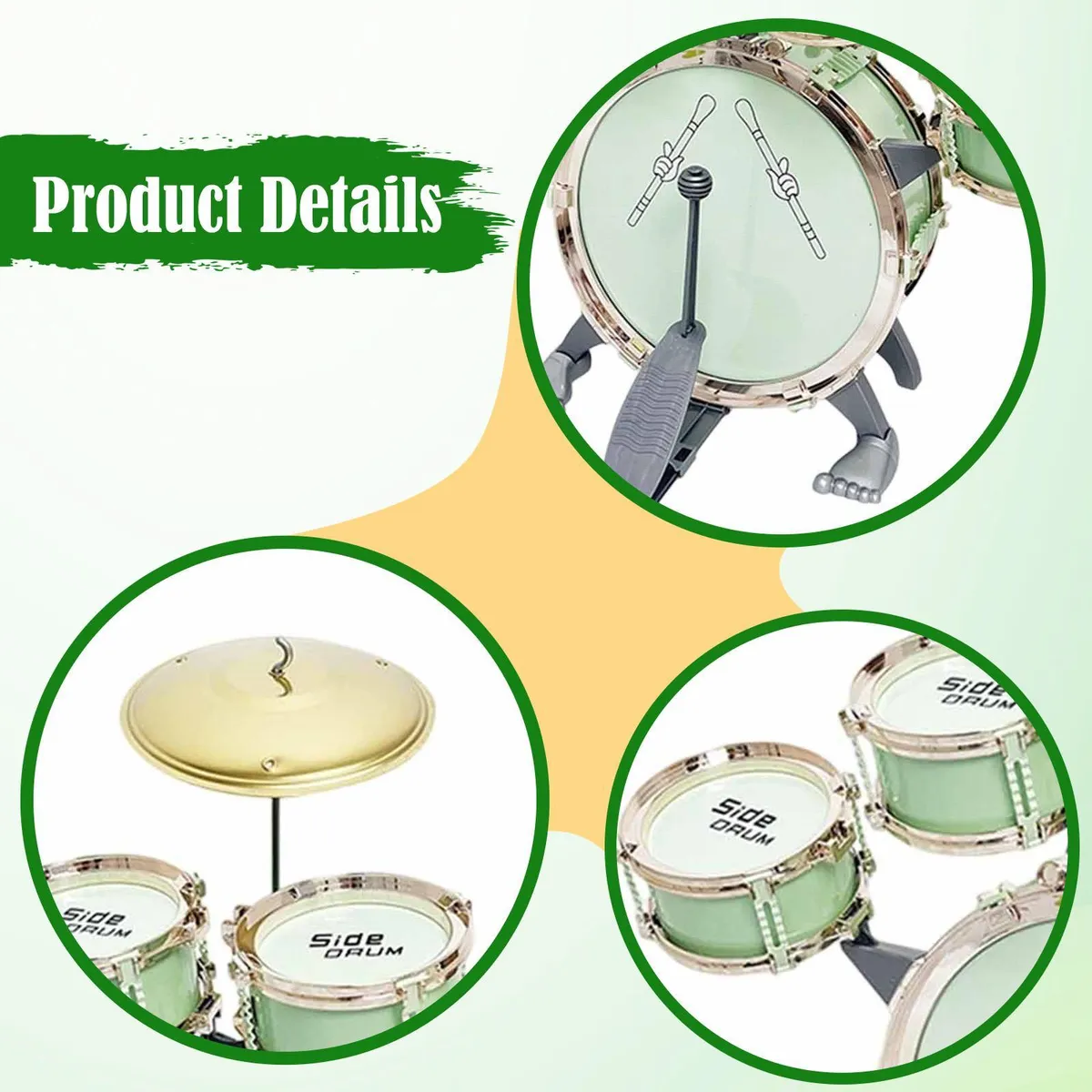 Jucarie Jazz Instrumente muzicale Set 5 Tobe cu Cinel si scaun