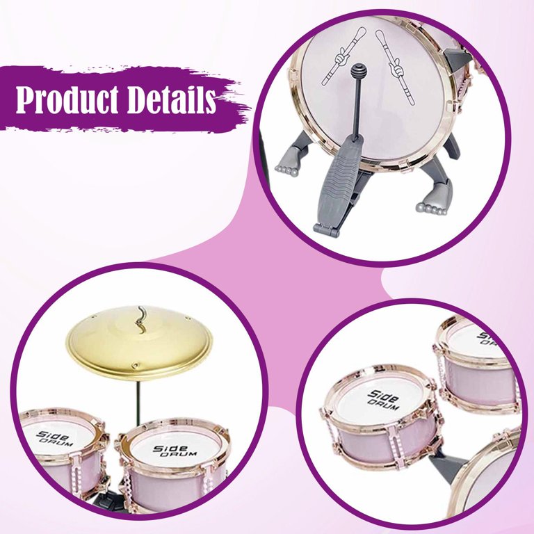 Jucarie Jazz Instrumente muzicale Set 5 Tobe cu Cinel si scaun