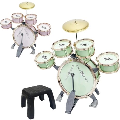 Jucarie Jazz Instrumente muzicale Set 5 Tobe cu Cinel si scaun