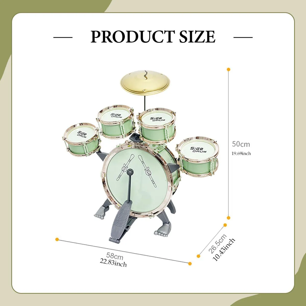 Jucarie Jazz Instrumente muzicale Set 5 Tobe cu Cinel si scaun