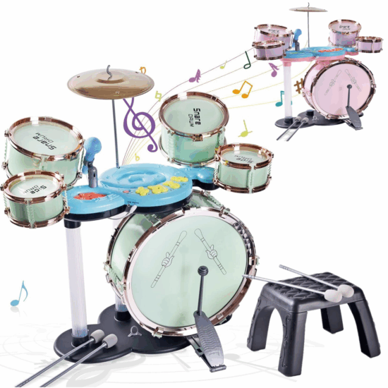 Jucarie Jazz Set Tobe Microfon Cinel Scaun Instrumente muzicale