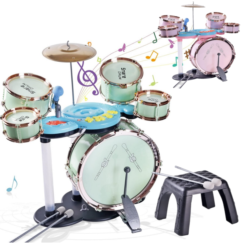 Jucarie Jazz Set Tobe Microfon Cinel Scaun Instrumente muzicale