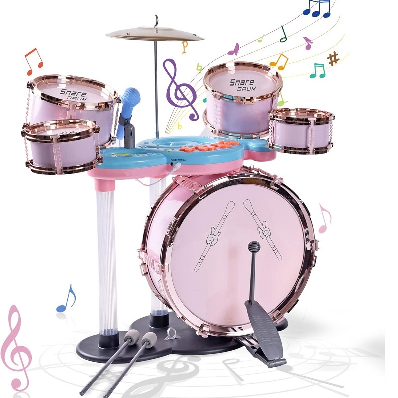 Jucarie Jazz Set Tobe Microfon Cinel Scaun Instrumente muzicale