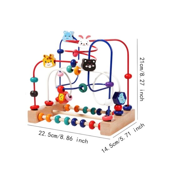 Jucarie Labirint motricitate Circuit Montessori cu Abac si Animale