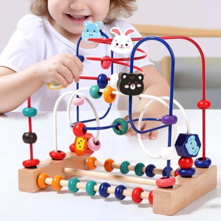 Jucarie Labirint motricitate Circuit Montessori cu Abac si Animale