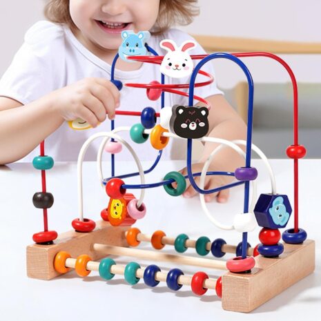 Jucarie Labirint motricitate Circuit Montessori cu Abac si Animale