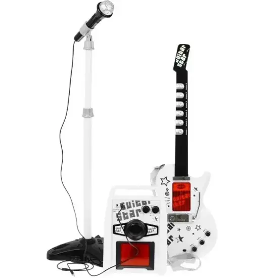 Jucarie Microfon cu suport Chitara electrica Amplificator pentru copii