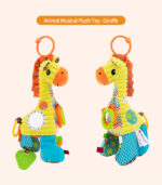 Jucarie dentitie bebelusi Girafa muzicala senzoriala Texturi diferite