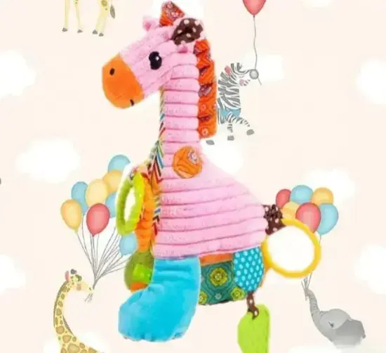 Jucarie dentitie bebelusi Girafa muzicala senzoriala Texturi diferite