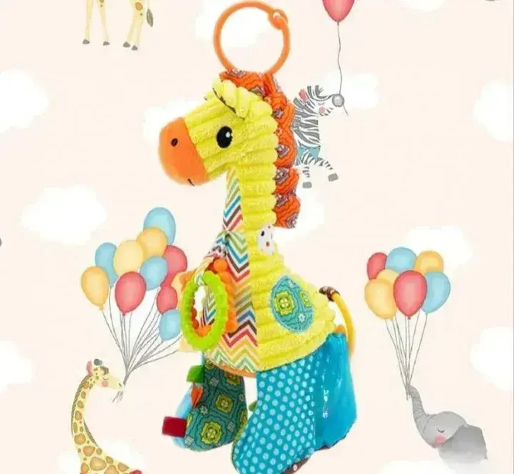 Jucarie dentitie bebelusi Girafa muzicala senzoriala Texturi diferite