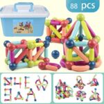 Jucarii magnetice STEM 88 piese Forme constructie Sticks colorate