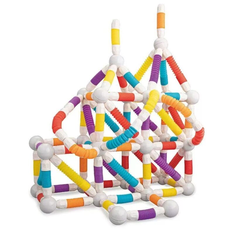 Jucarii magnetice Stem 108 piese Sticks flexibile Forme constructie