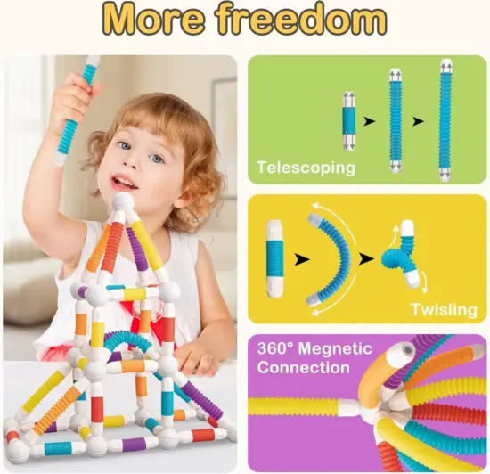Jucarii-magnetice-Stem-66-piese-Sticks-flexibile-Forme-constructie
