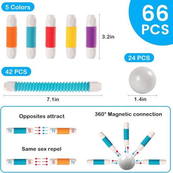 Jucarii-magnetice-Stem-66-piese-Sticks-flexibile-Forme-constructie