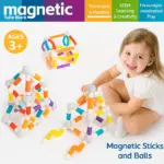 Jucarii magnetice Stem 86 piese Sticks flexibile Forme constructie
