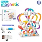Jucarii magnetice Stem 86 piese Sticks flexibile Forme constructie