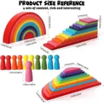 Jucarii stivuire Curcubeu 4in1 Semicercuri Pioni Constructii Rainbow