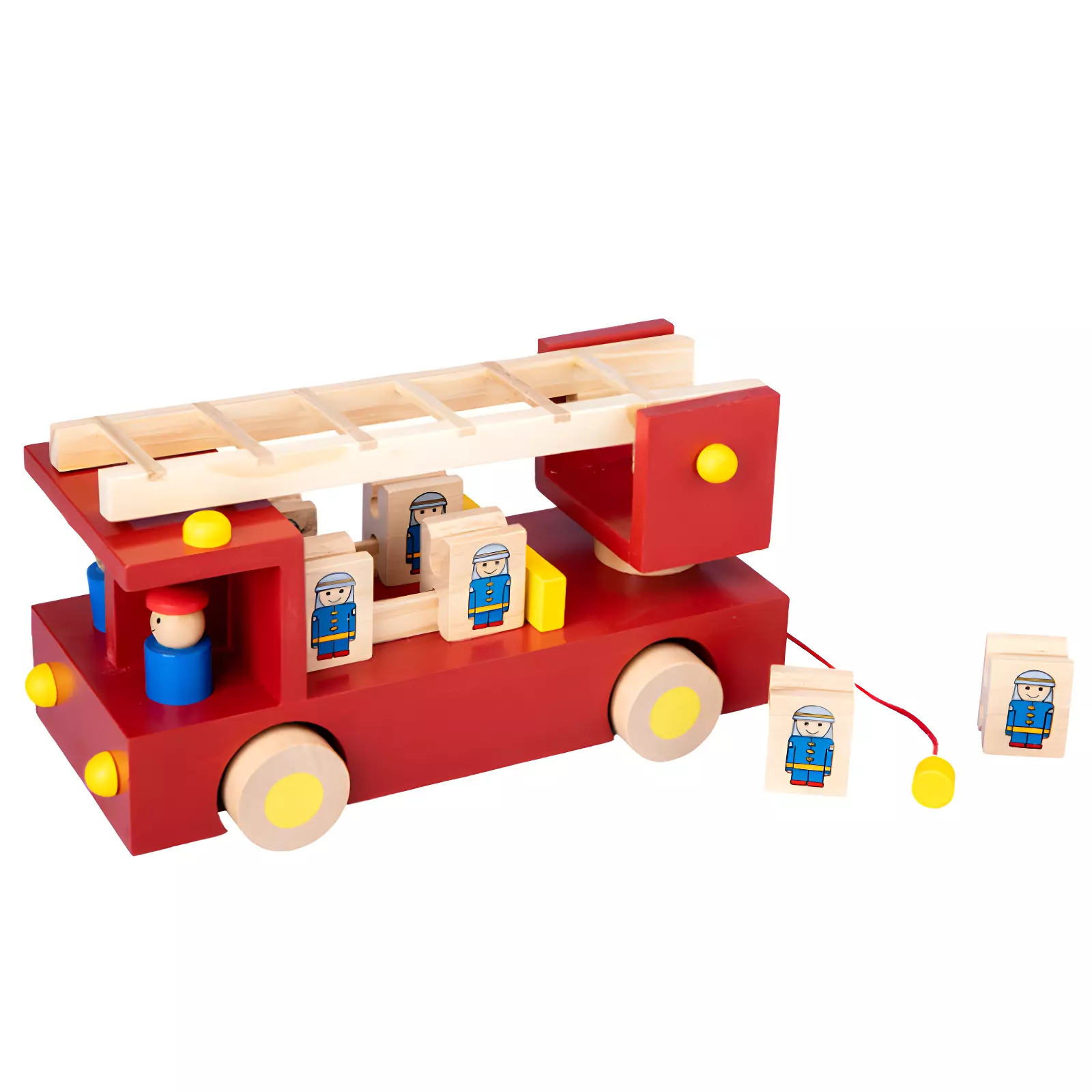 Masina de pompieri cu Scara din lemn si Figurine cu oameni