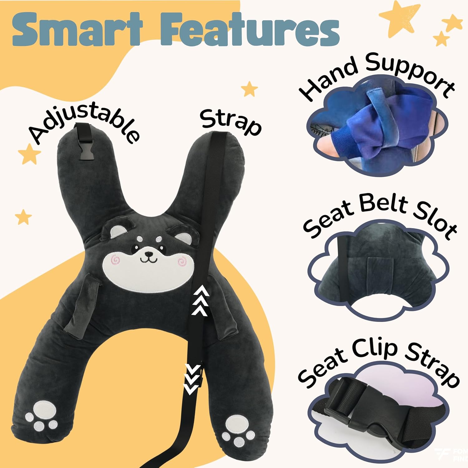 Perna din plus pentru Cap cu Centura de siguranta Scaun masina