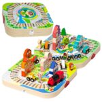 Servieta cu cuburi Circuit cu Cale ferata cu Tren Masini Forme